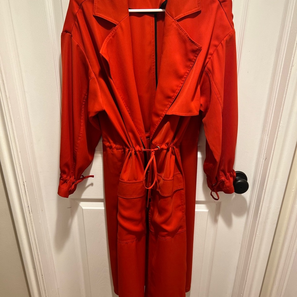 Elegant Red Trench Coat